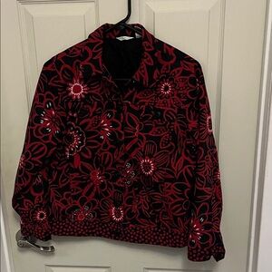 Floral Red and Black Women's Jacket Laura Ashley Petite Large